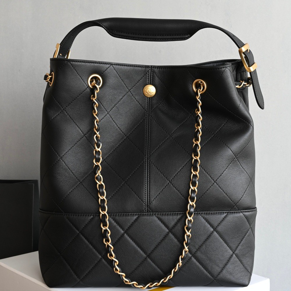 25A Hobo購物袋豎版黑色拼接_2