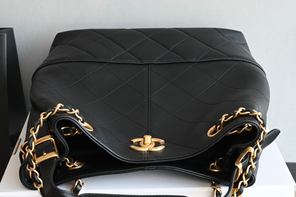 25A Hobo購物袋豎版黑色拼接_5