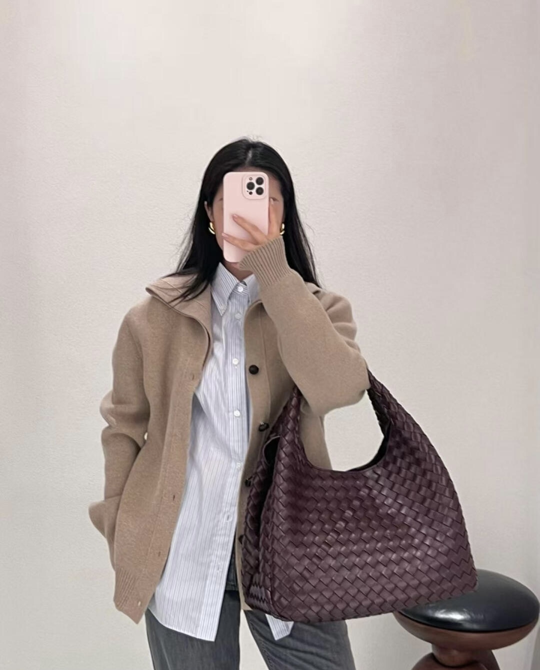 844250 Campana肩背包大號深巴羅紅_15