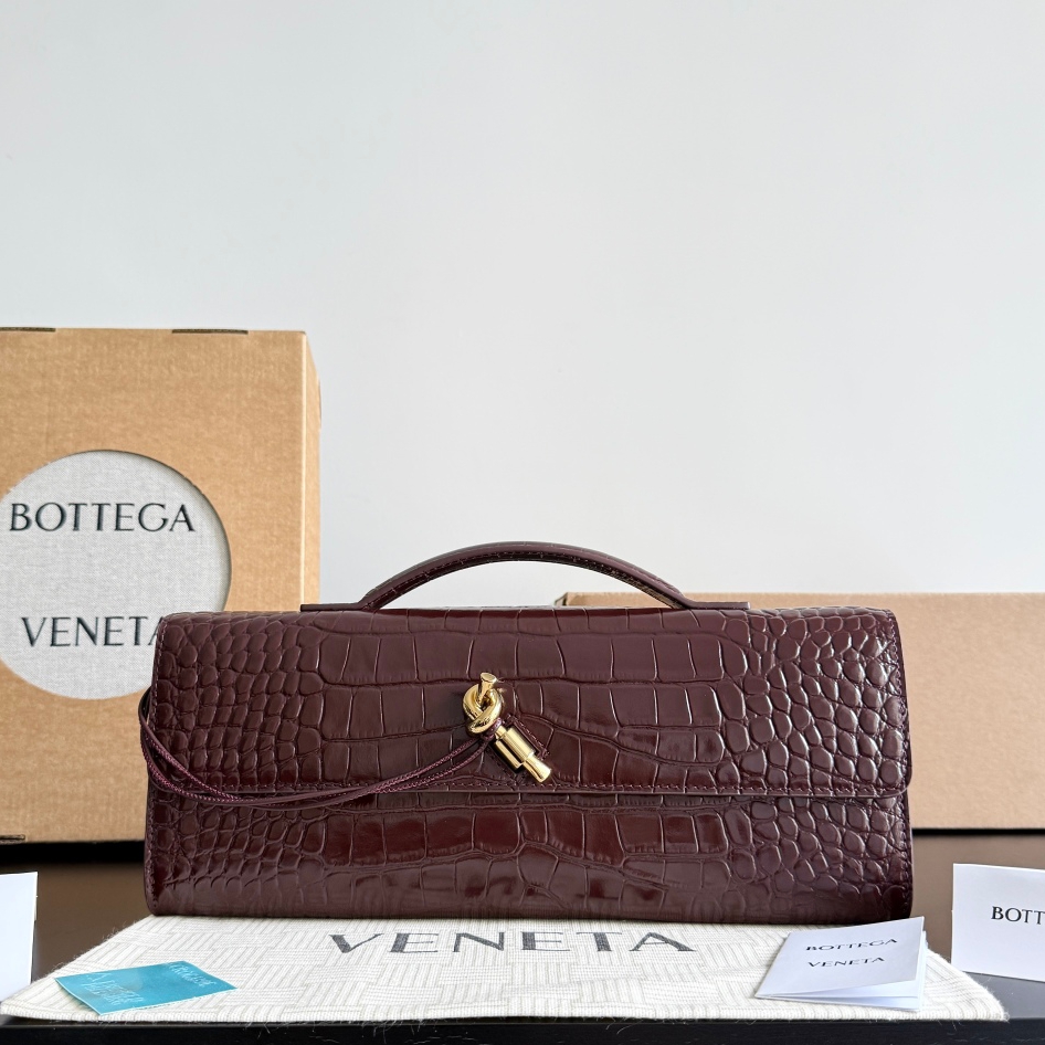 741511手拿晚宴包 鱷魚紋茜棕紅色_1