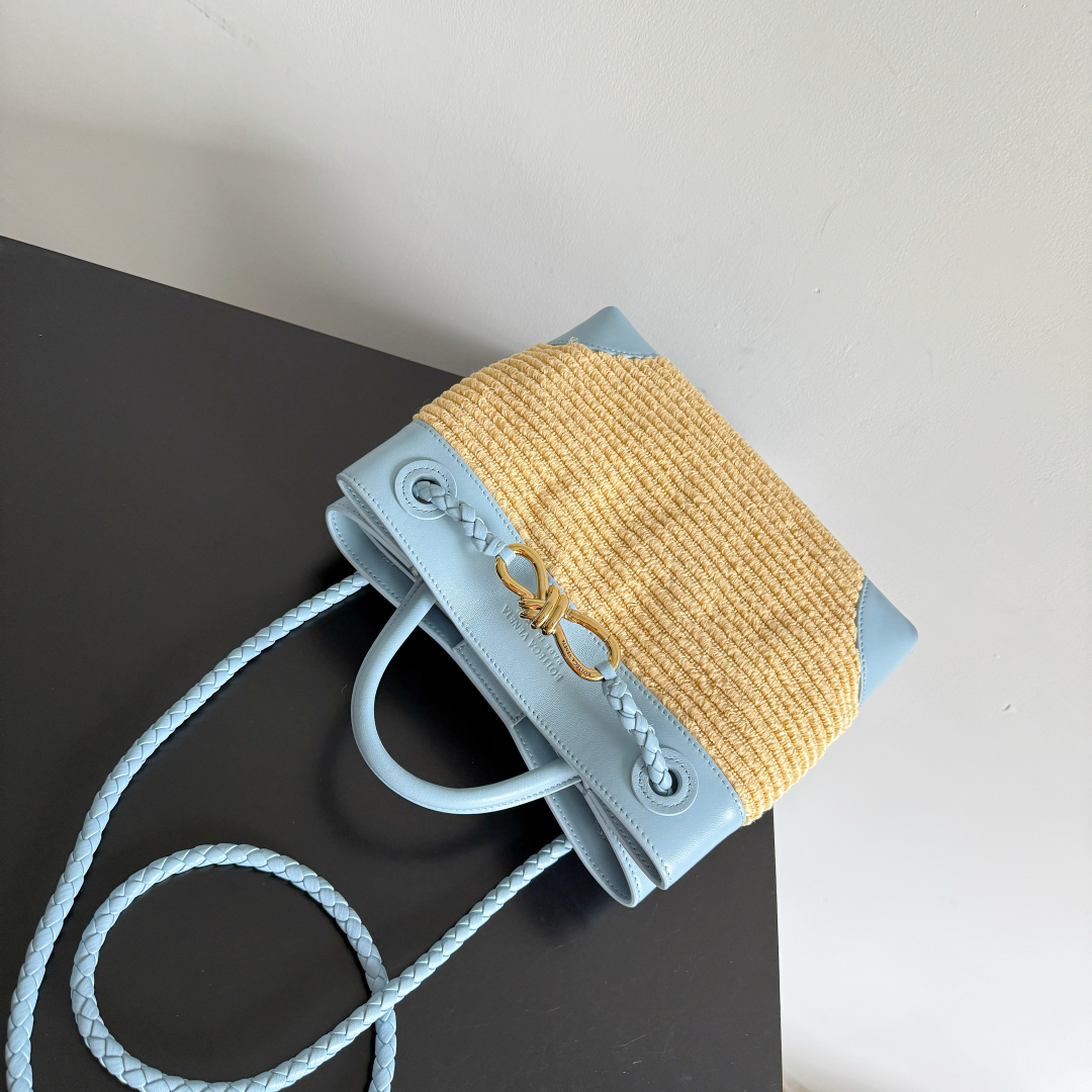 743568 Andiamo蝴蝶結小號 拉菲草/淺藍色_6