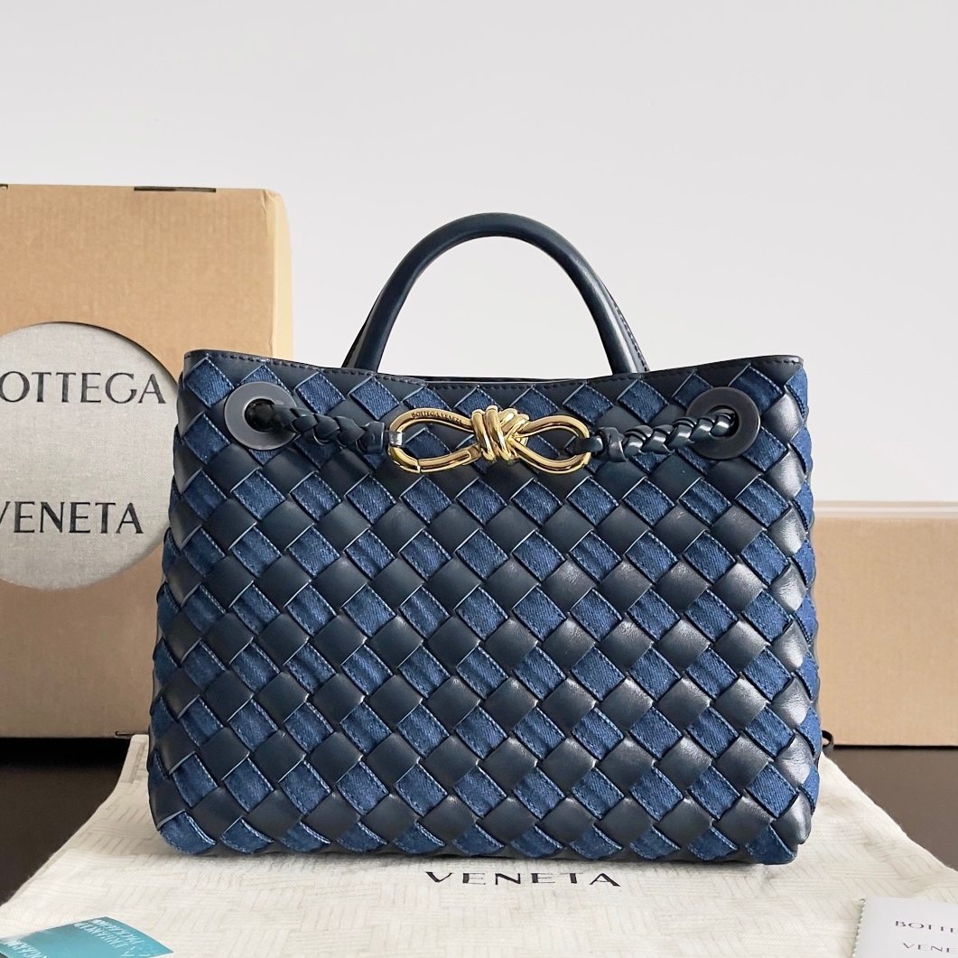 743568 Andiamo蝴蝶結小號 牛仔深藍拼色_1