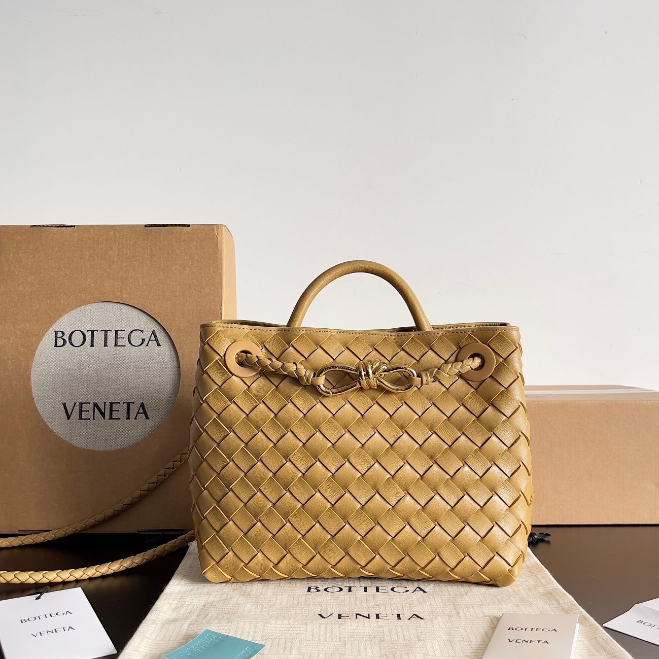 743568 Andiamo蝴蝶結小號 果仁棕色_1