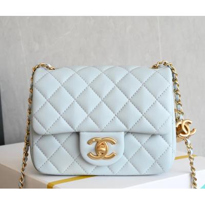 25B雙C扣口蓋包 Mini baby藍