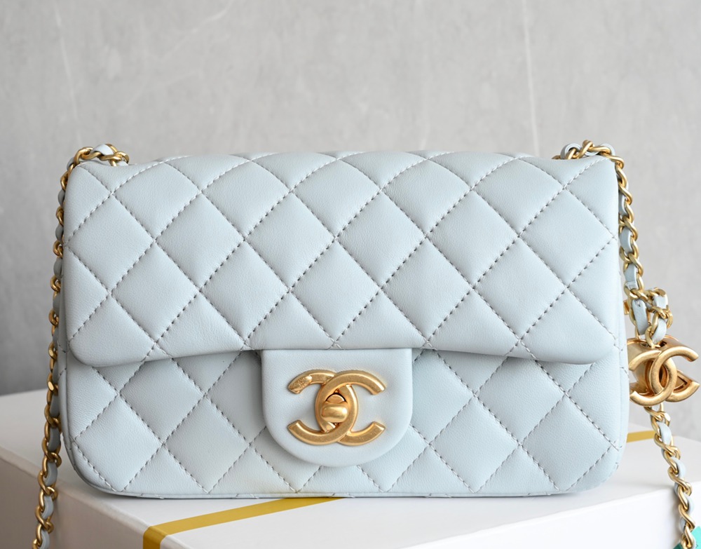 25B 雙C扣口蓋包 大Mini baby藍_1