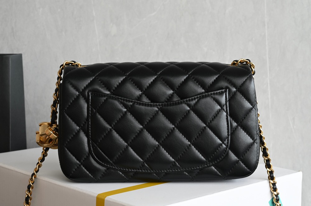 25B雙C扣口蓋包大Mini 黑色_2