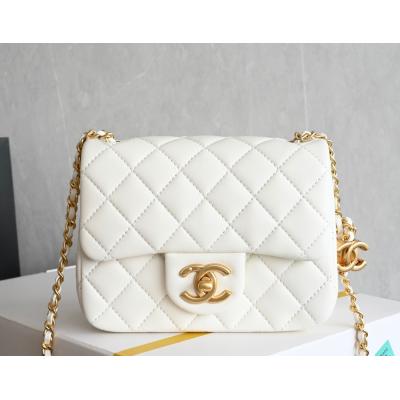 25B雙C扣口蓋包 Mini 白色