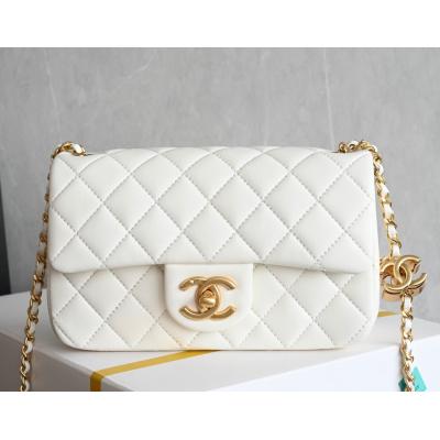 25B雙C扣口蓋包大Mini 白色