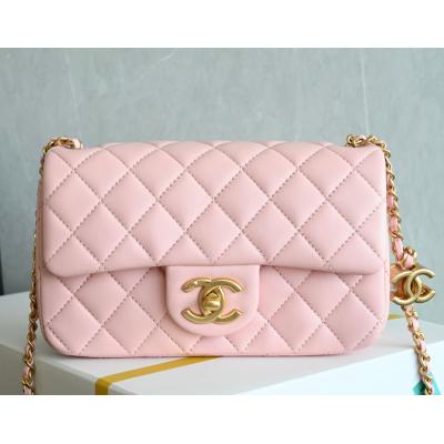 25B雙C扣口蓋包大Mini 粉色