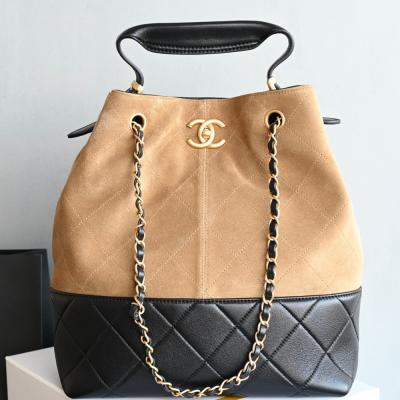 25A 購物袋Hobo 豎版小號 土黃拼黑