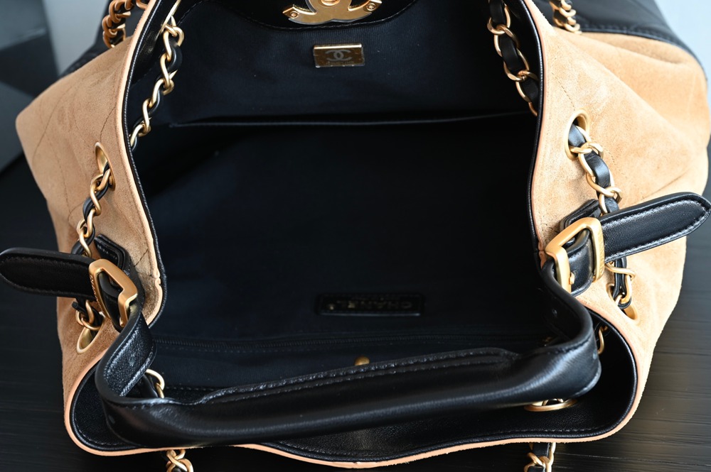 25A 購物袋Hobo 豎版小號 土黃拼黑_9