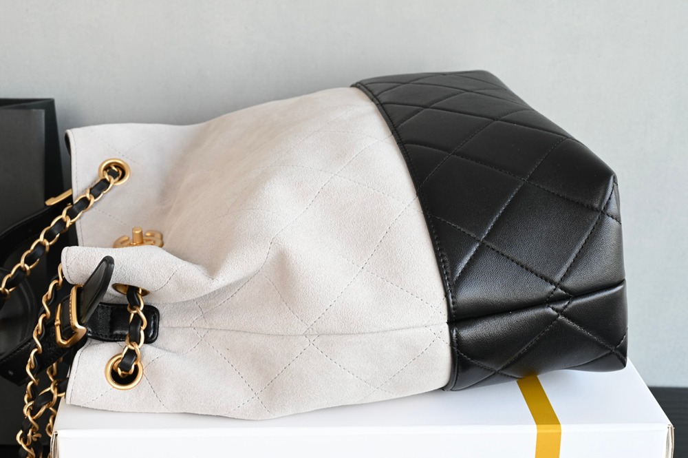 25A 購物袋Hobo 豎版小號 灰拼黑_3