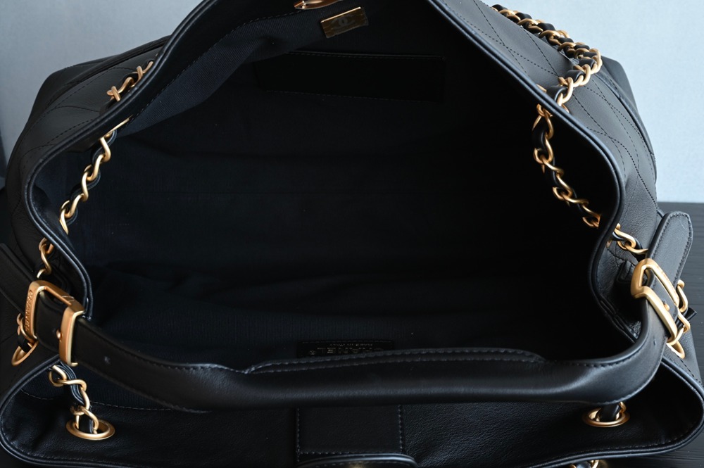 25A 購物袋Hobo小號 黑色拼接_9