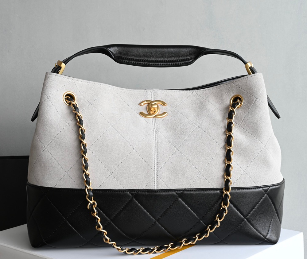 25A 購物袋Hobo小號 灰拼黑_1