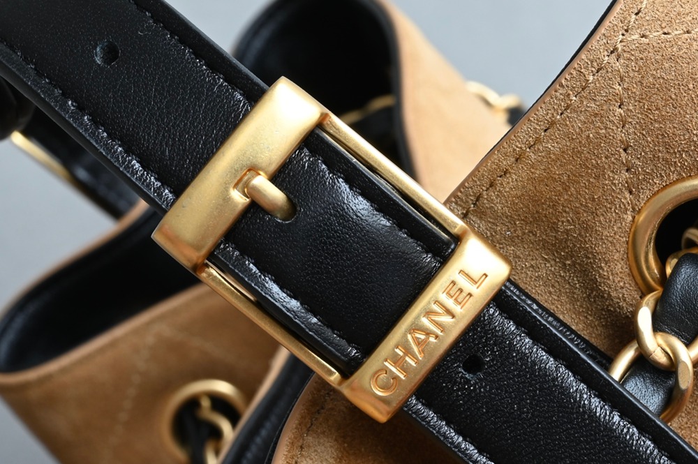 25A 購物袋Hobo小號 土黃拼黑_7