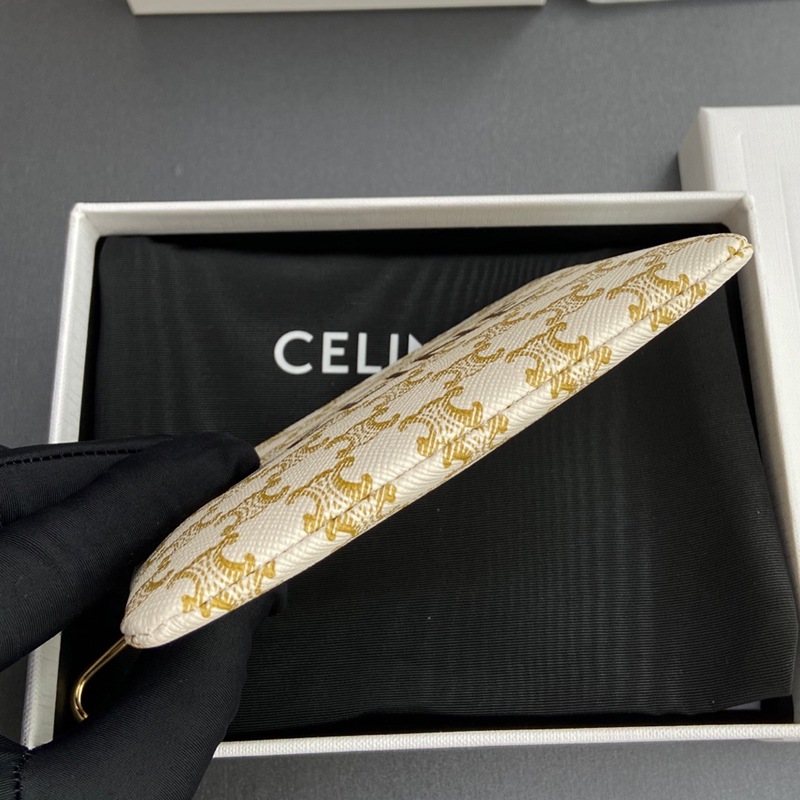 Triomphe標誌印花配鉤扣零錢卡片包_4