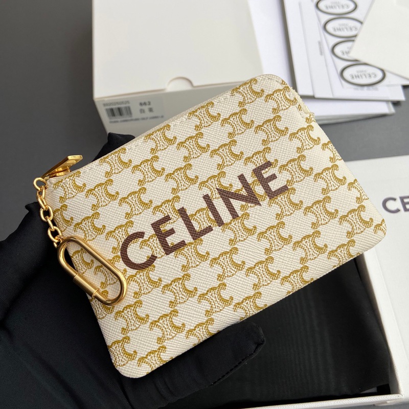 Triomphe標誌印花配鉤扣零錢卡片包_6