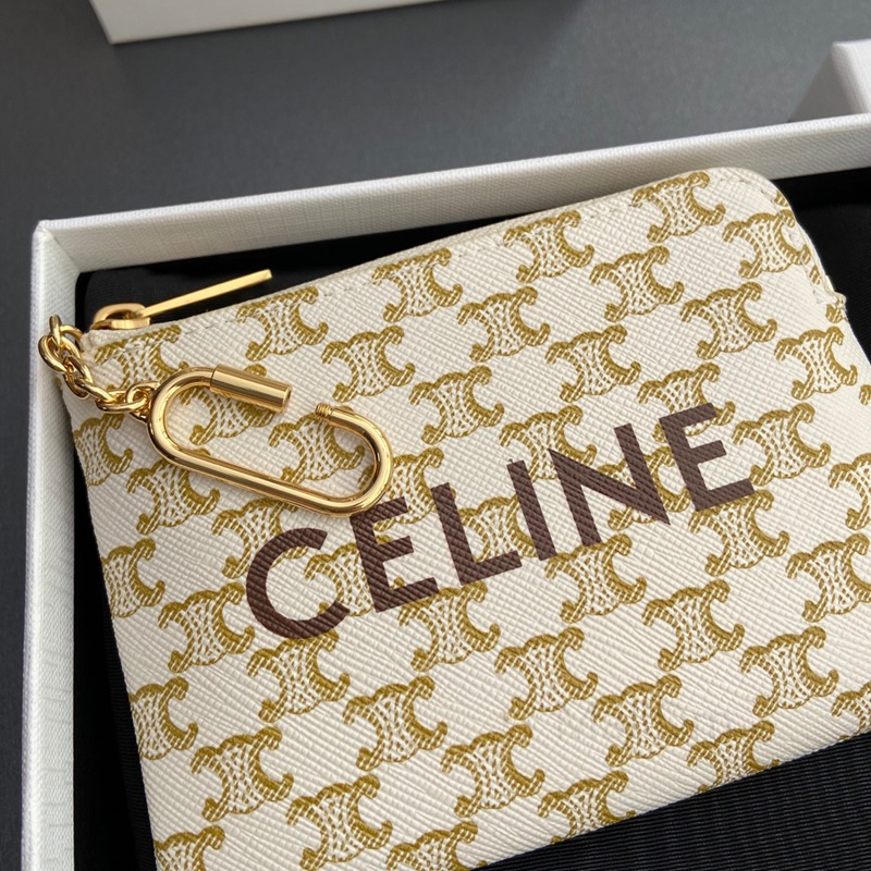 Triomphe標誌印花配鉤扣零錢卡片包_7