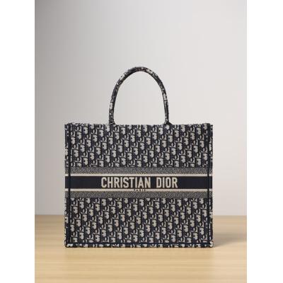 Book Tote 手袋 藍色 Oblique 印花 大號