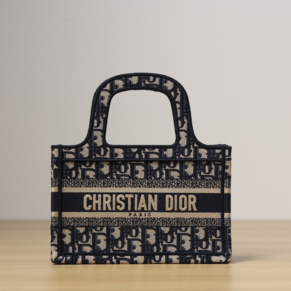 迷你 Book Tote海軍藍色 Oblique印花_1