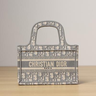 迷你 Book Tote灰色Oblique 印花