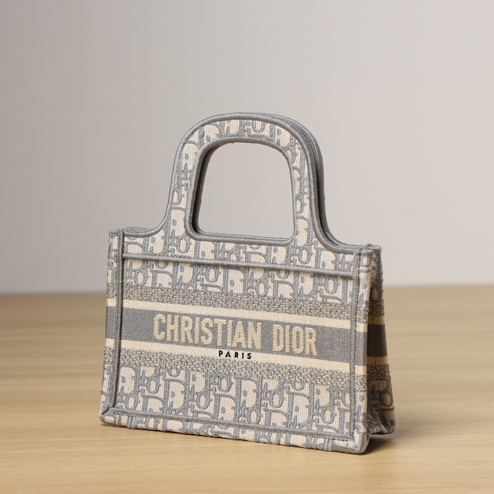 迷你 Book Tote灰色Oblique 印花_2