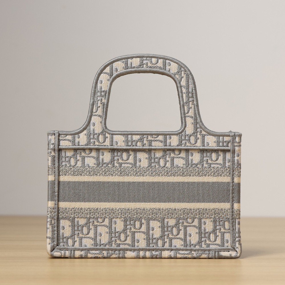 迷你 Book Tote灰色Oblique 印花_3