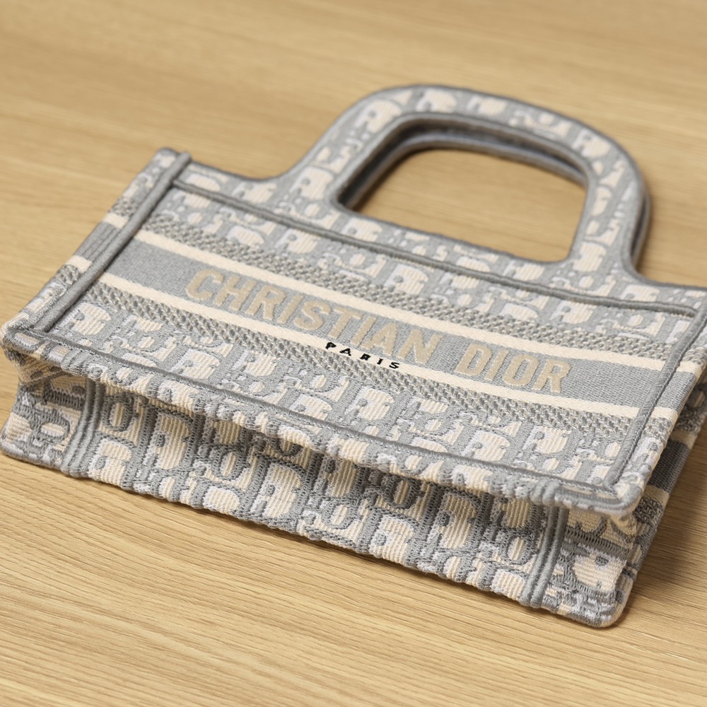 迷你 Book Tote灰色Oblique 印花_4