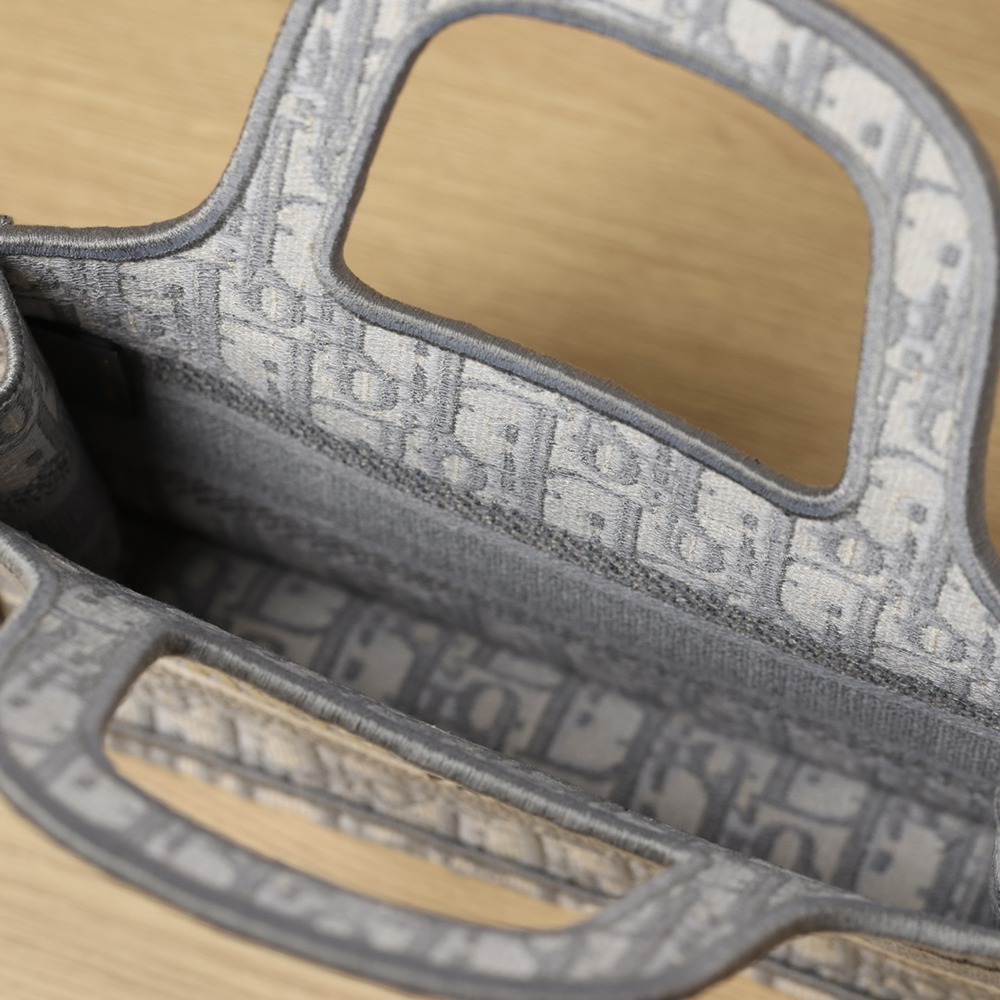 迷你 Book Tote灰色Oblique 印花_5