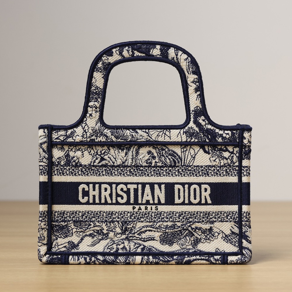 迷你 Book Tote 藍色茹伊印花刺繡_1