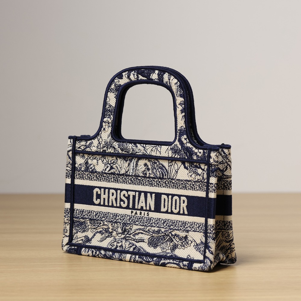 迷你 Book Tote 藍色茹伊印花刺繡_2