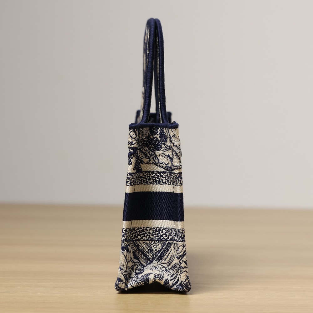 迷你 Book Tote 藍色茹伊印花刺繡_4