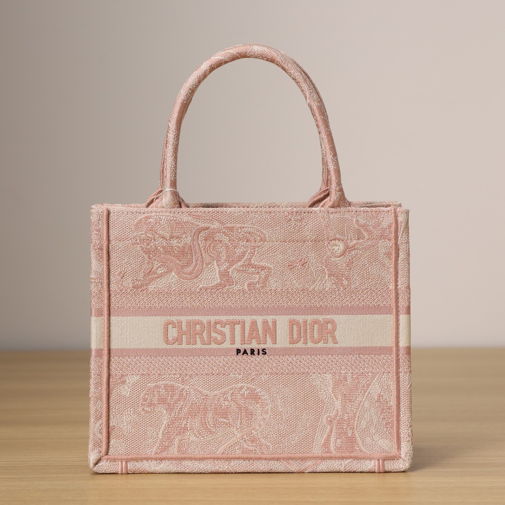 小號 Book Tote 玫瑰粉色茹伊印花刺繡_4