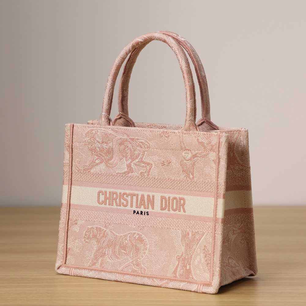 小號 Book Tote 玫瑰粉色茹伊印花刺繡_6