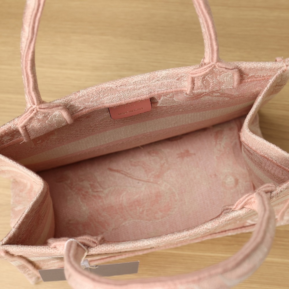 小號 Book Tote 玫瑰粉色茹伊印花刺繡_7