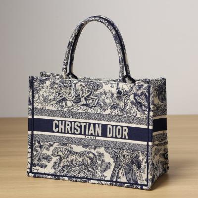 Book Tote中號藍色老虎動物園