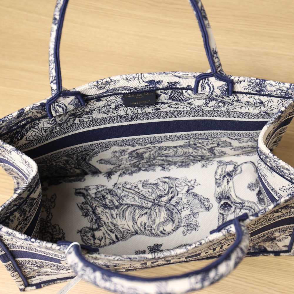 Book Tote中號藍色老虎動物園_6