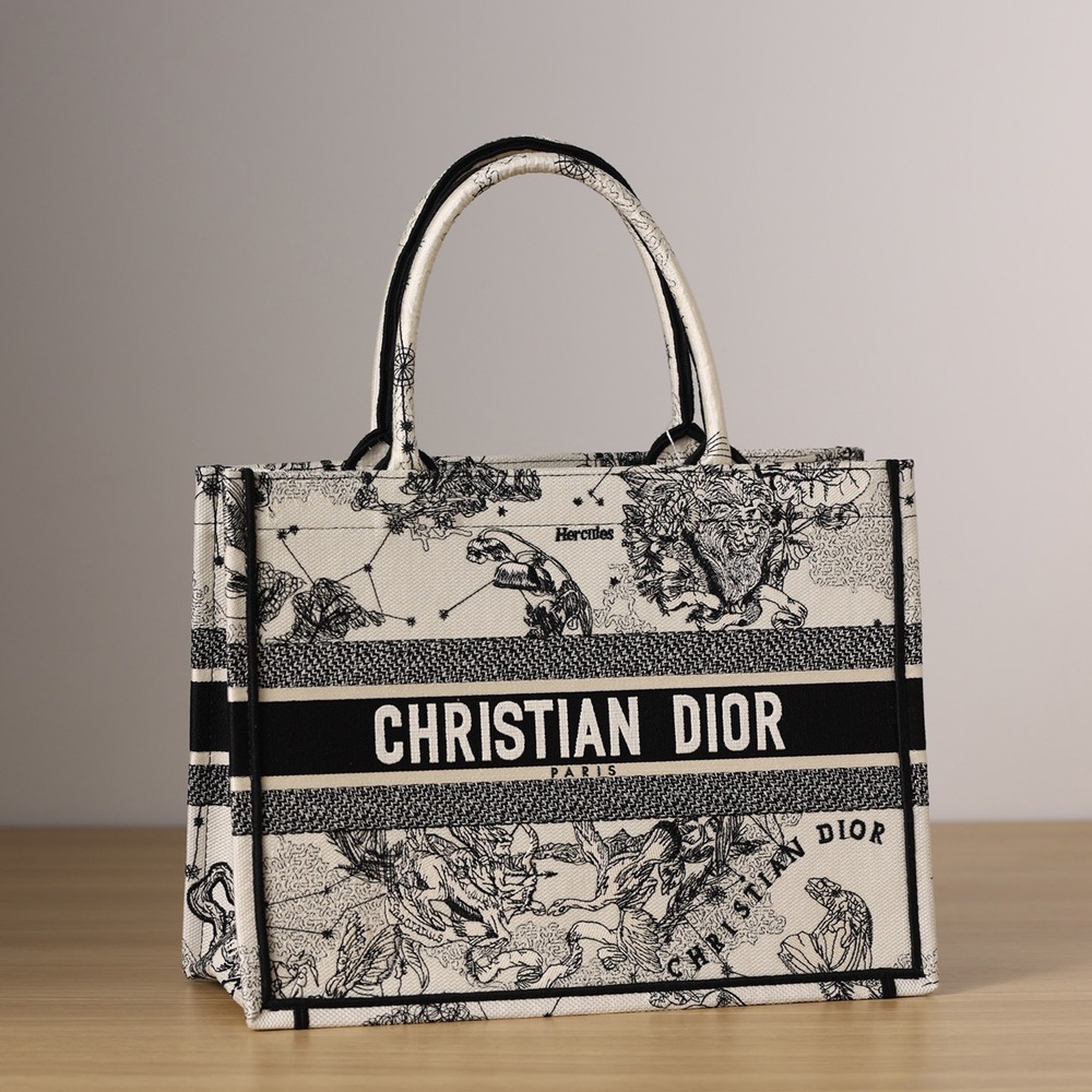 中號Book Tote系列奶白星座刺繡手提托特包_2