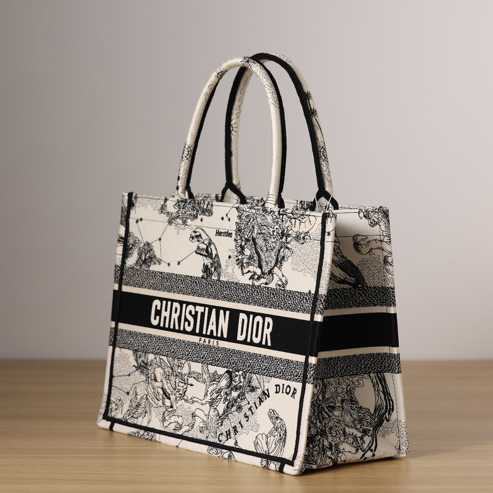 中號Book Tote系列奶白星座刺繡手提托特包_3