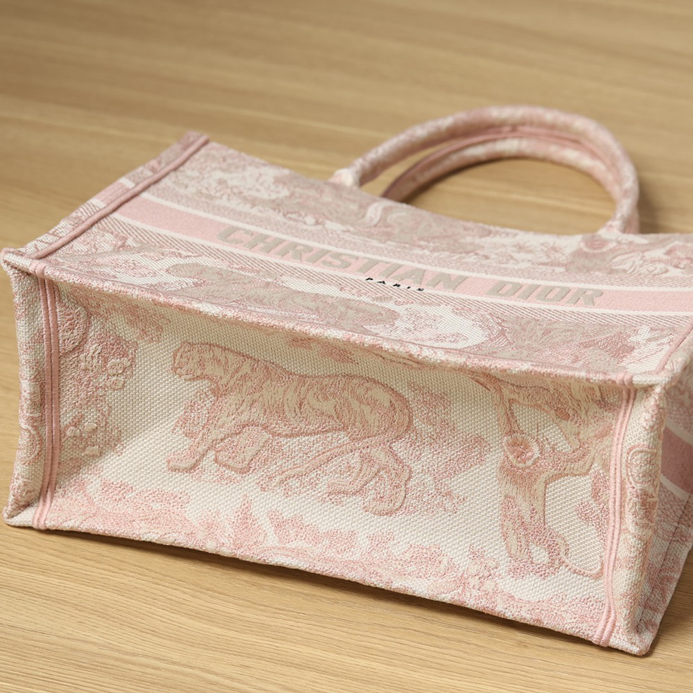 Book Tote 中號粉色動物園(粉色老虎）_4