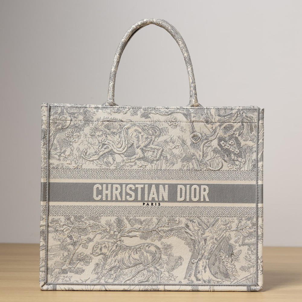 Book Tote 大號灰色老虎動物園_1