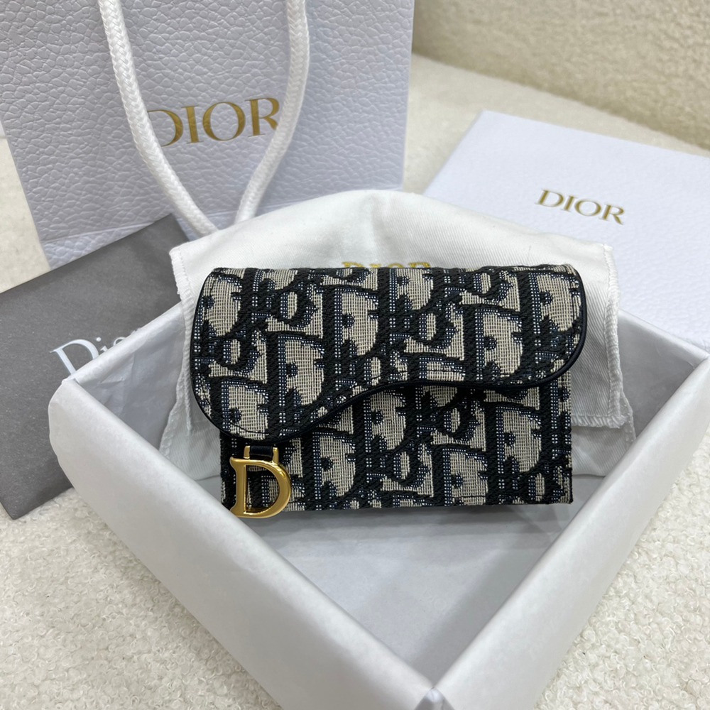 CD 馬鞍翻蓋卡夾 藍D印花_1