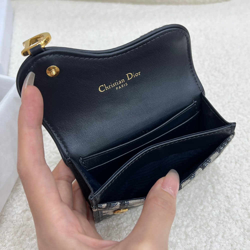 CD 馬鞍翻蓋卡夾 藍D印花_2