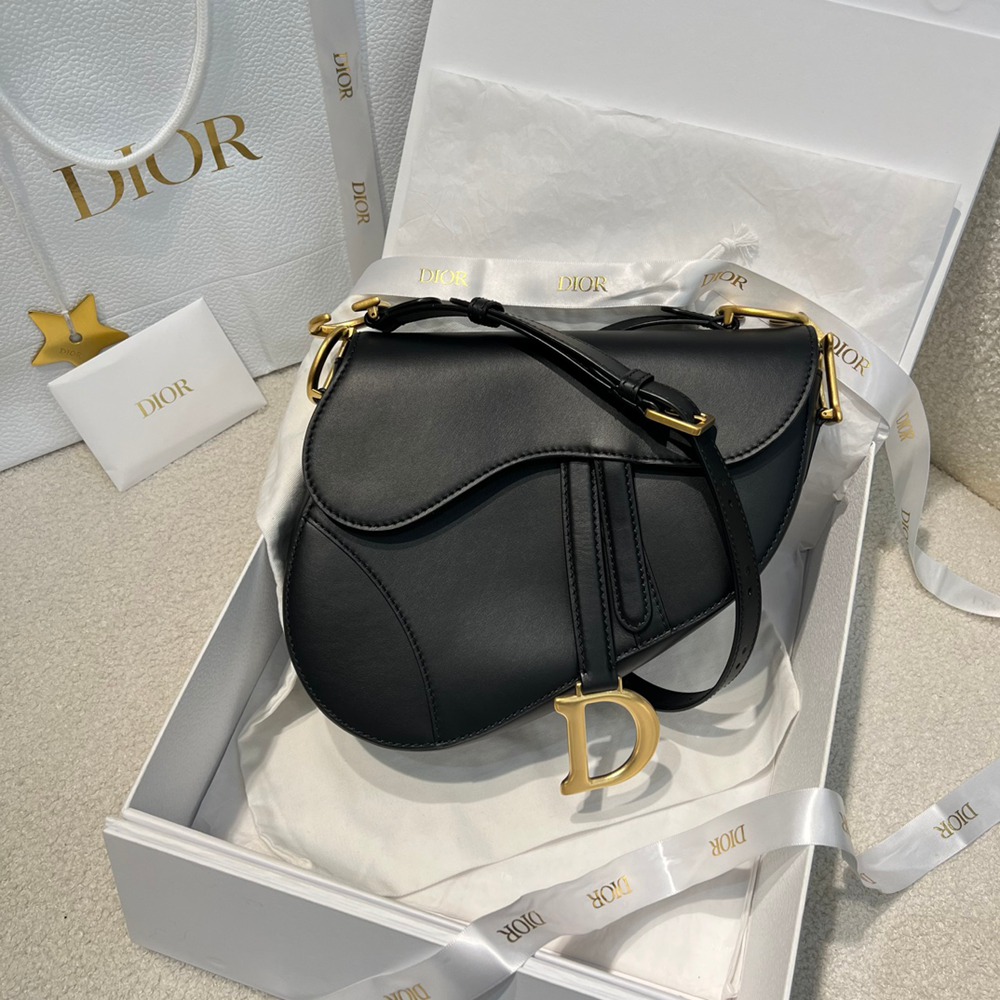 中號 Soft Saddle馬鞍包黑色復古光滑牛皮革_1