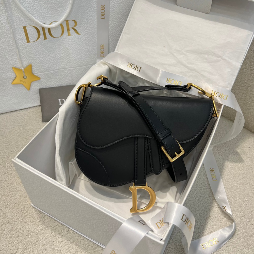 迷你Soft Saddle馬鞍包黑色光滑牛皮革_1