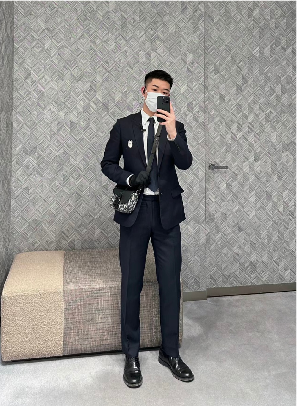 馬鞍手拿包附肩帶藍D_9