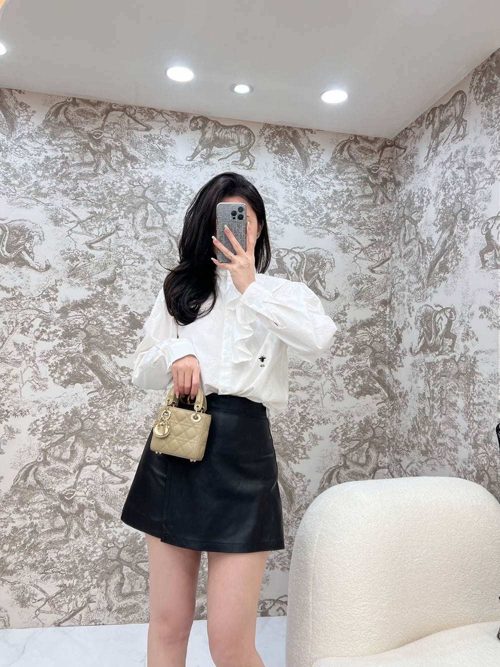 Lady  超迷你沙褐色/羊皮_6