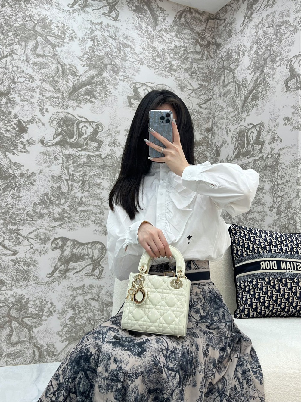 Mini Lady奶白/漆皮_3