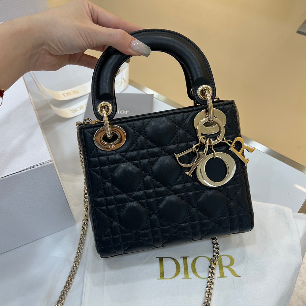 Mini Lady三格/黑色/羊皮_1