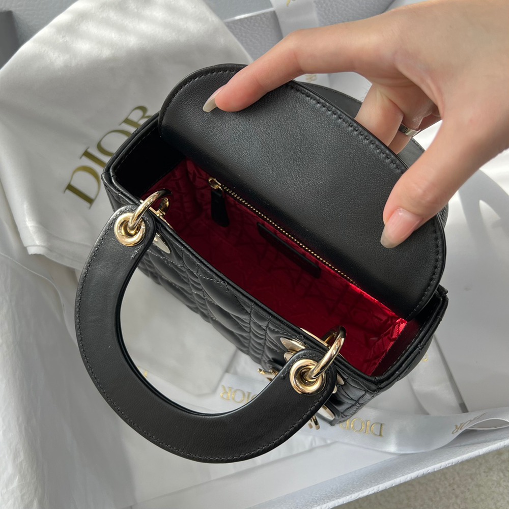 Mini Lady黑色羊皮紅內裏_7